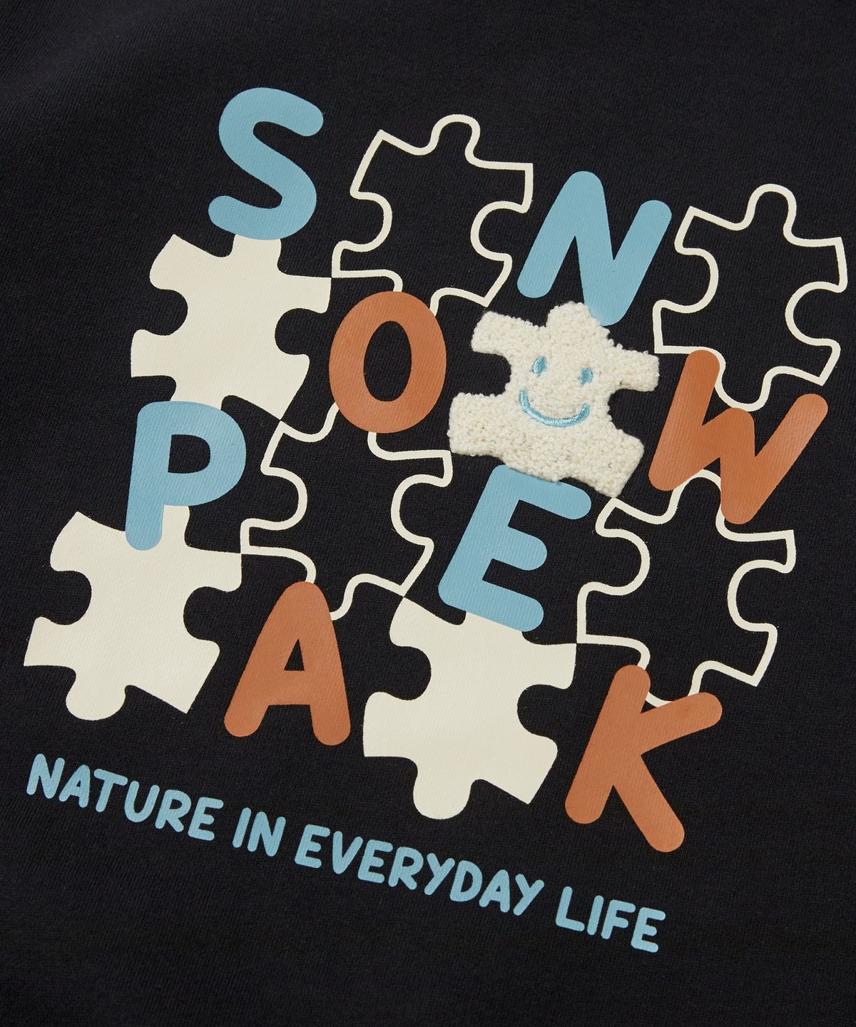 스노우피크 어패럴 키즈(SNOWPEAK APPAREL KIDS) 키즈 그래픽 후드 티셔츠 (S24FKFHD80) Black