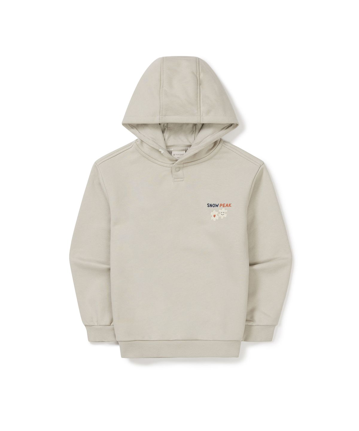 스노우피크 어패럴 키즈(SNOWPEAK APPAREL KIDS) 키즈 그래픽 후드 티셔츠 (S24FKFHD80) Light Beige
