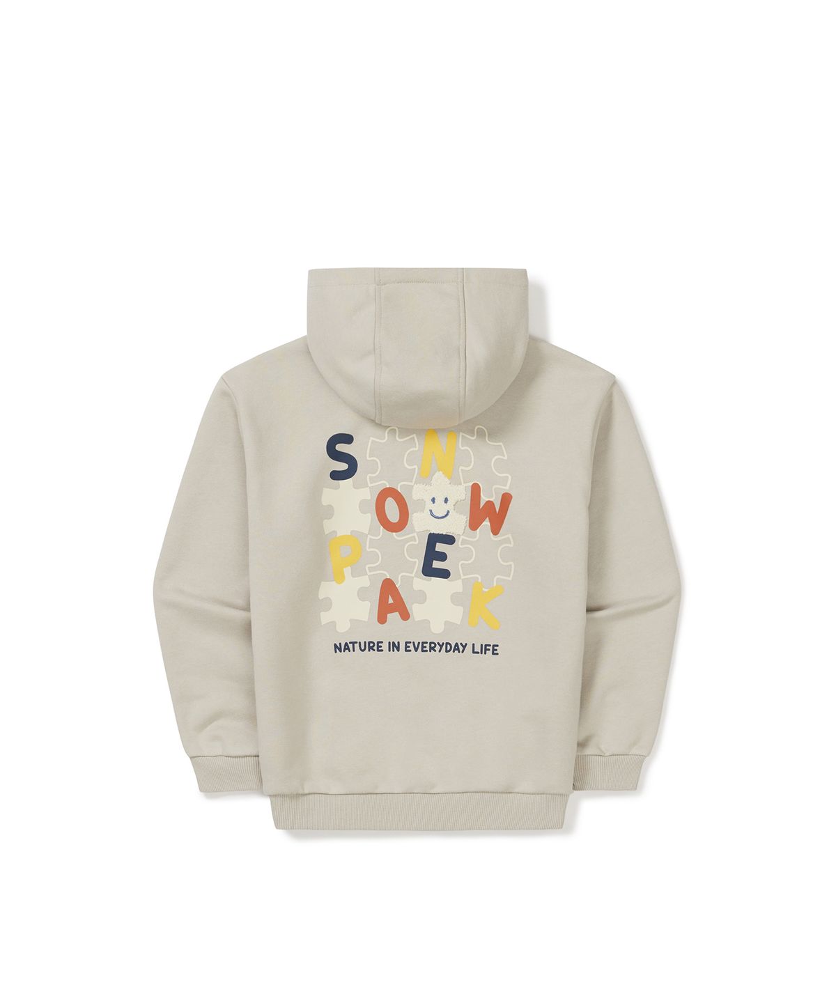 스노우피크 어패럴 키즈(SNOWPEAK APPAREL KIDS) 키즈 그래픽 후드 티셔츠 (S24FKFHD80) Light Beige