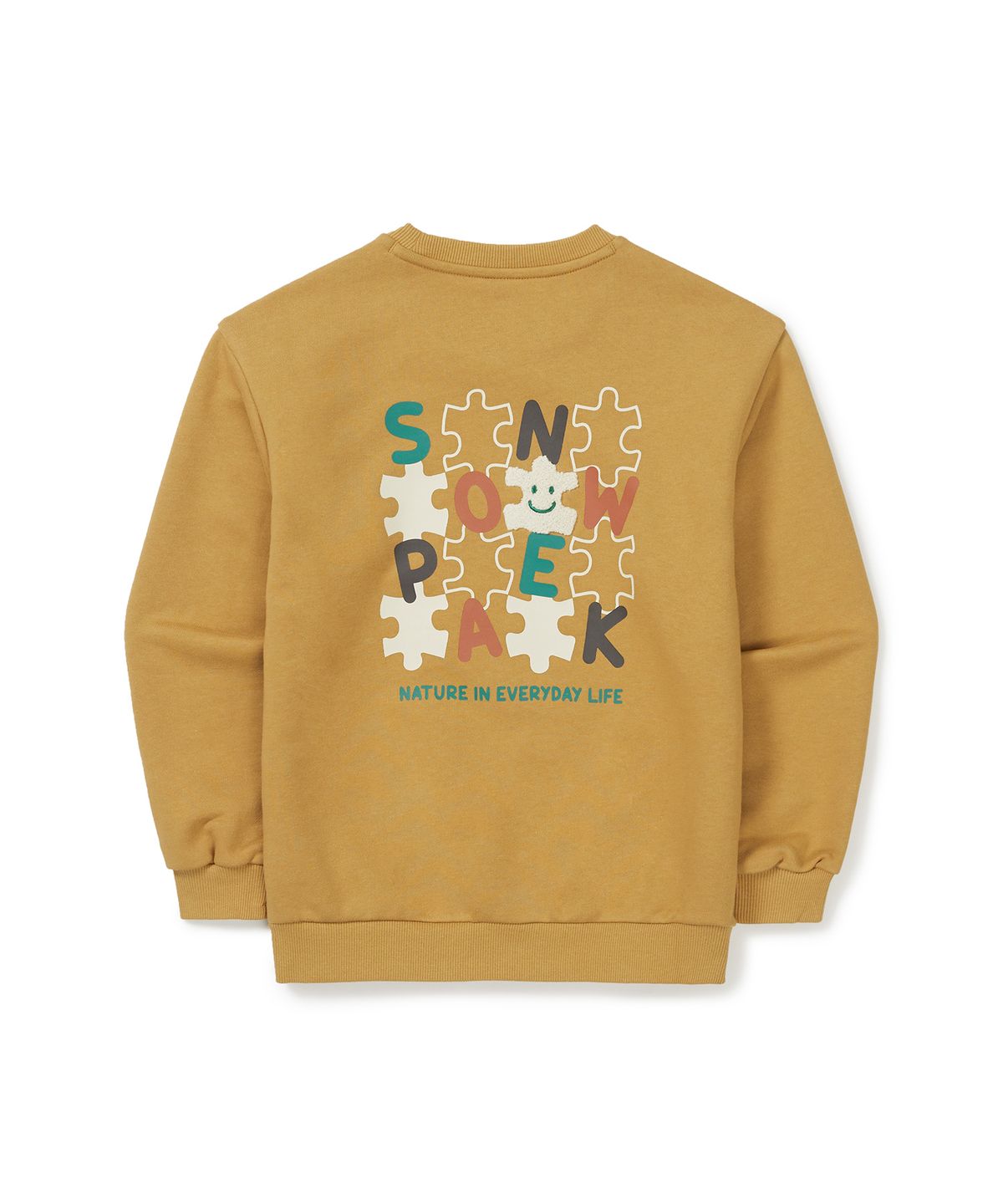 스노우피크 어패럴 키즈(SNOWPEAK APPAREL KIDS) 키즈 그래픽 맨투맨 (S24FKFHT80) Mustard