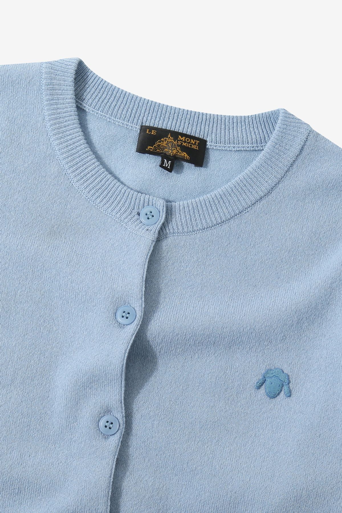르몽생미셸(LE MONT ST MICHEL) Lambs wool mutton cardigan_Sky