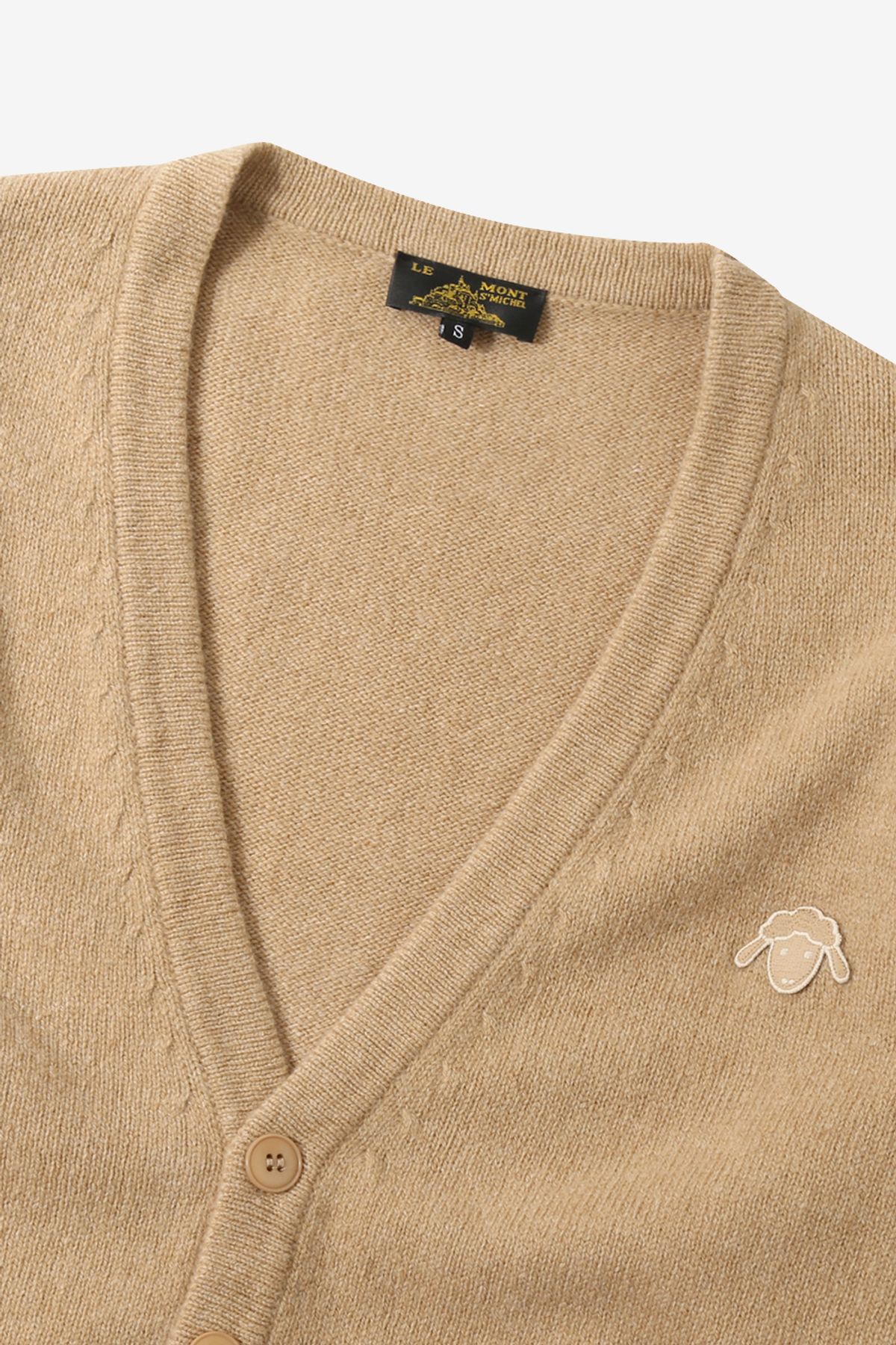 르몽생미셸(LE MONT ST MICHEL) GLISTAN -Cashmere Cardigan_Camel