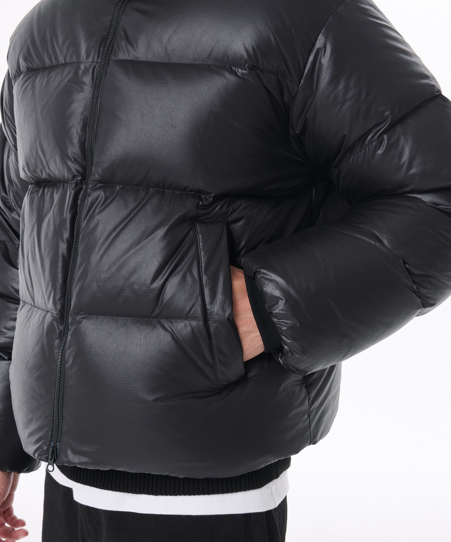 MUSINSA | MUSINSA STANDARD Glossy Ripstop Down Puffer Short