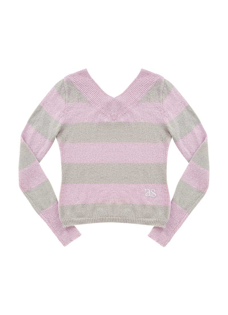 MUSINSA公式 | ASON PONY STRIPE KNIT / PINK