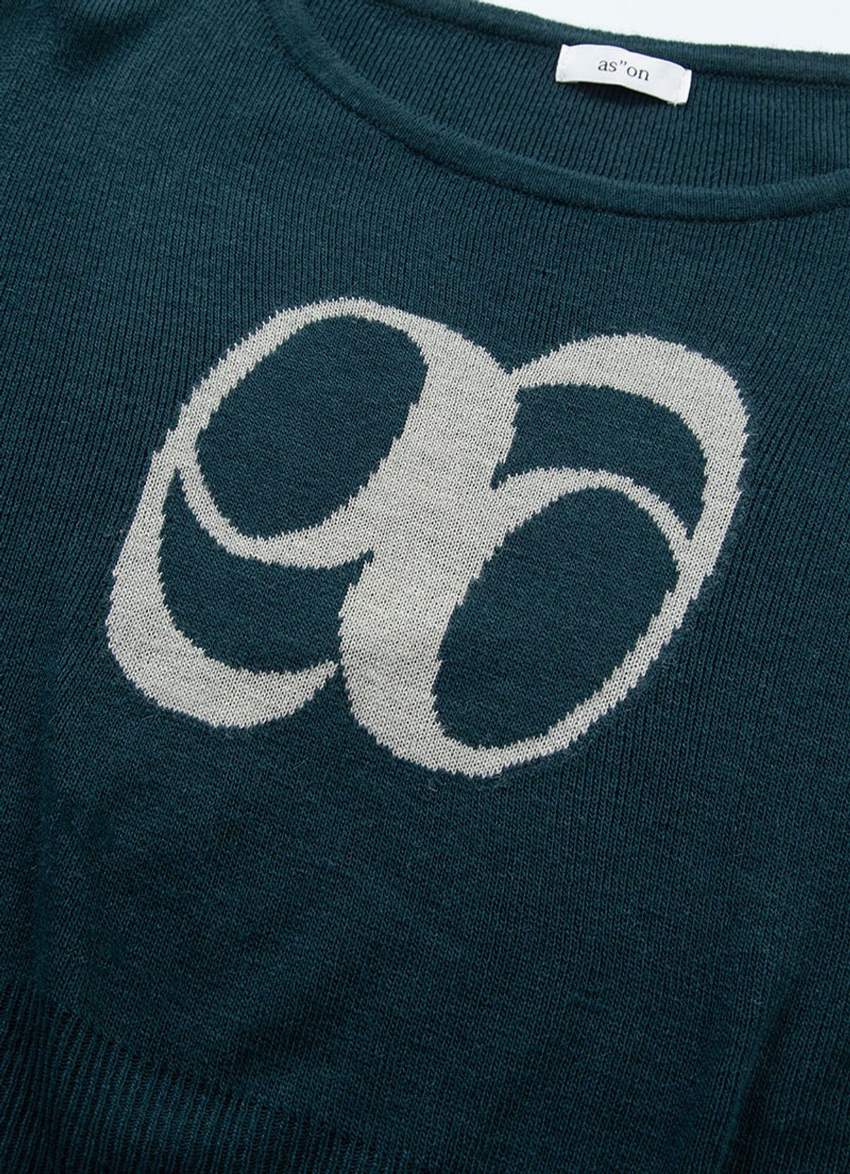애즈온(ASON) BOAT NECK KNIT / BLUE-GREEN