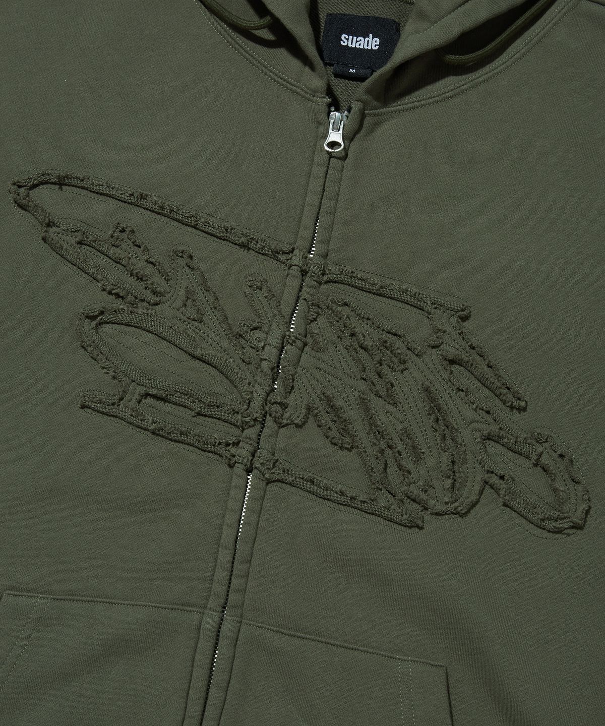 스웨이드(SUADE) LOOSE SUADE HOOD ZIP UP [KHAKI]