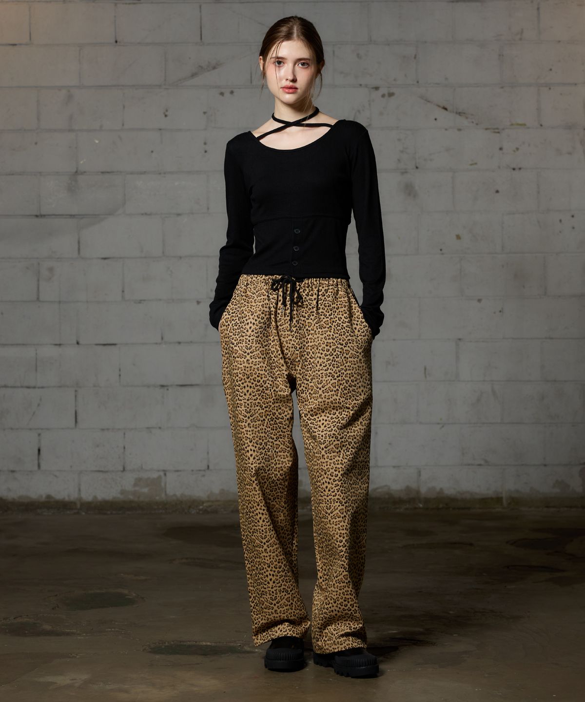 아리킴(ARIKIM) LEOPARD WIDE PANTS - BEIGE