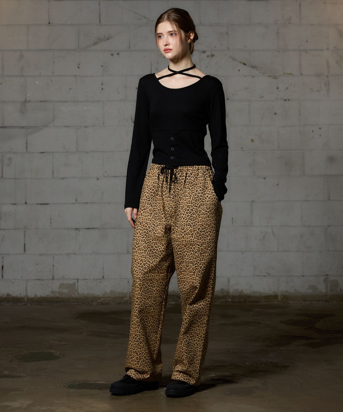 아리킴(ARIKIM) LEOPARD WIDE PANTS - BEIGE