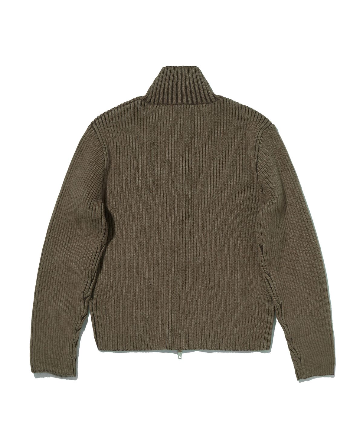스웨이드(SUADE) FANCY CROP KNIT ZIP UP [BROWN]