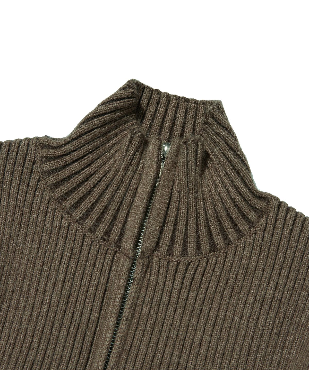 스웨이드(SUADE) FANCY CROP KNIT ZIP UP [BROWN]