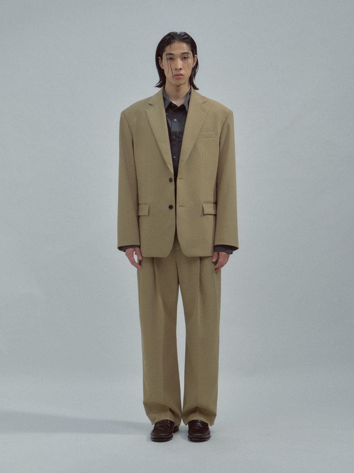 노클(NOCLE) Reed Wool Jacket Tan