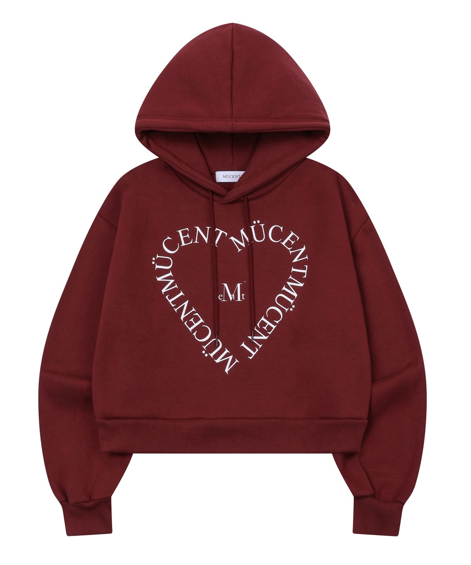 MUSINSA | MUCENT Heart Lettering Hoodie Unisex (3 Colors)