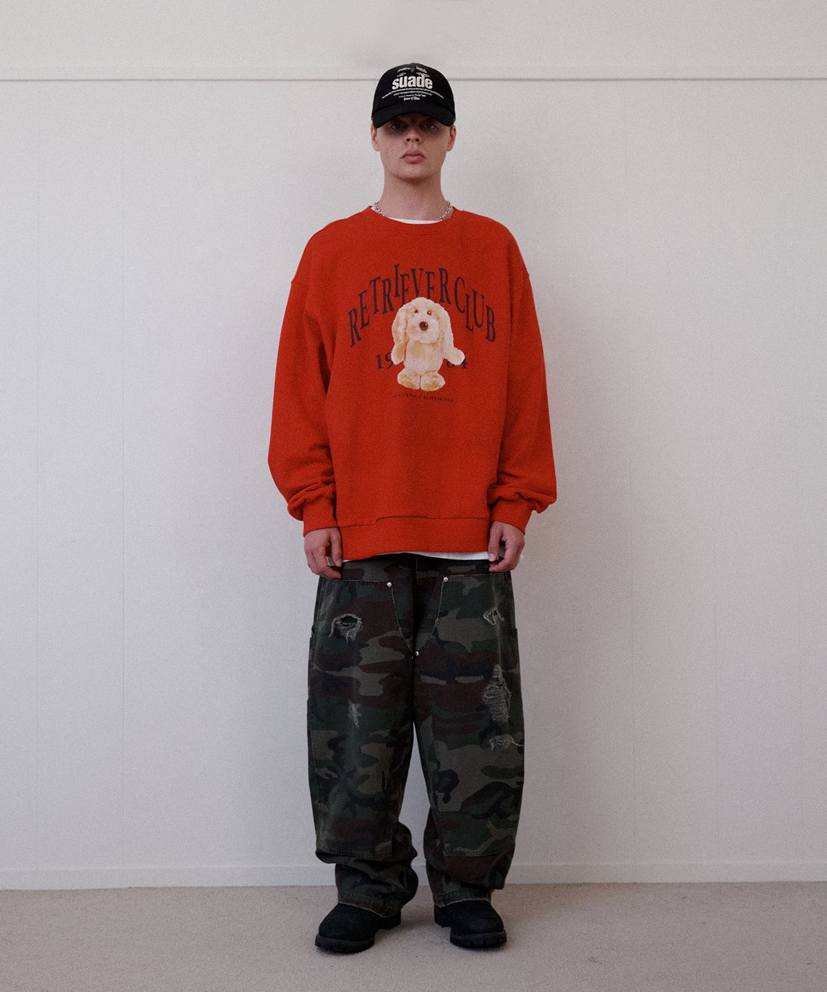 리트리버클럽(RETRIEVER CLUB) RETRIEVER DOLL CREWNECK [RED]