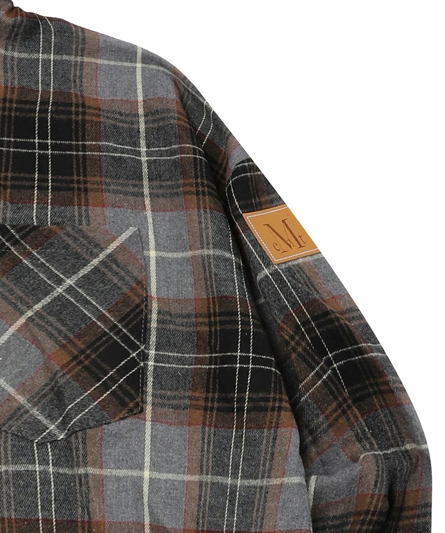 【IONSEOUL】Gradation Check Hood Shirt (3color) 5JH250 레트로 체크 후드 셔츠