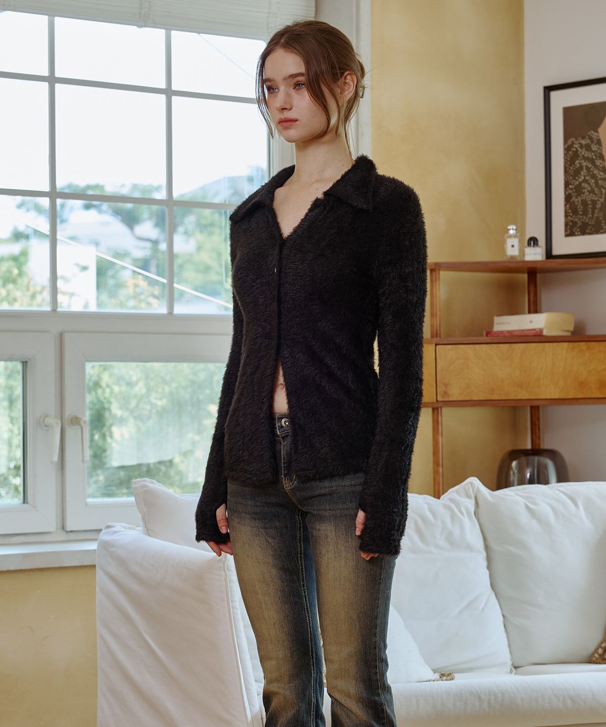아리킴(ARIKIM) COSMO FUR CARDIGAN / BLACK