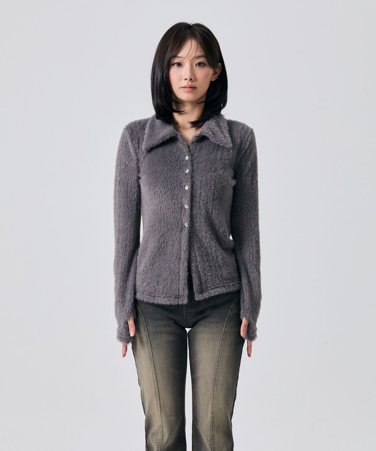 아리킴(ARIKIM) COSMO FUR CARDIGAN / CHARCOAL