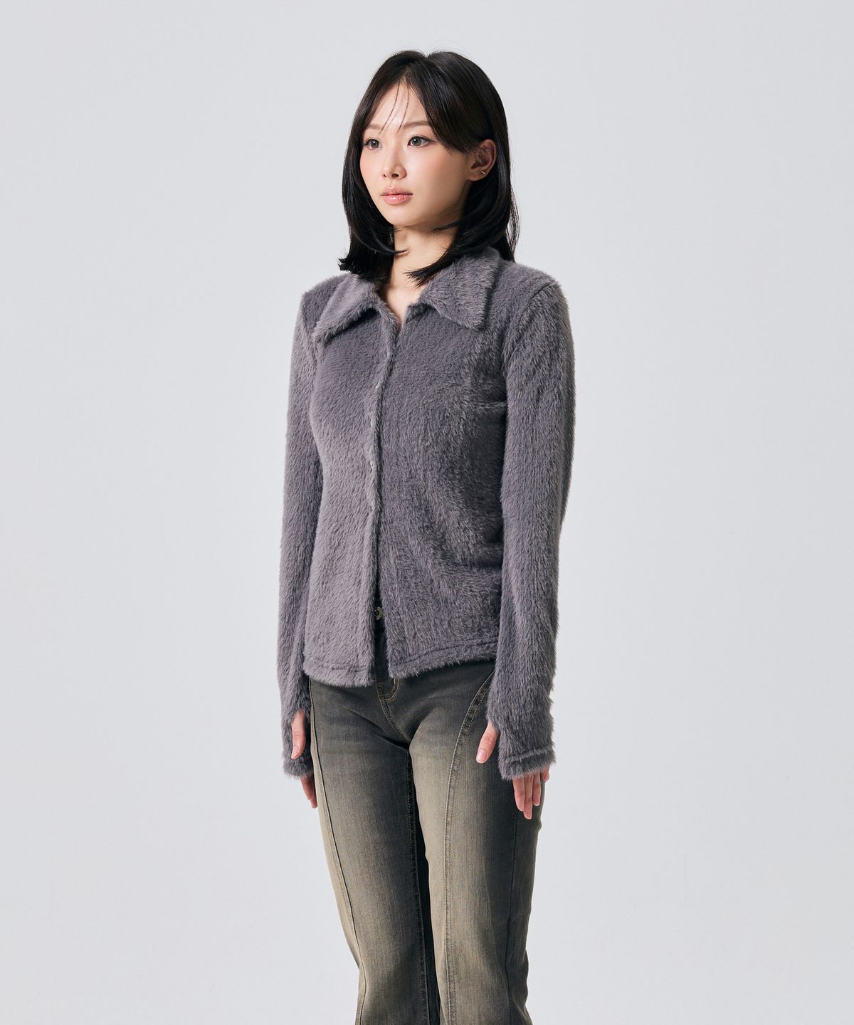 아리킴(ARIKIM) COSMO FUR CARDIGAN / CHARCOAL