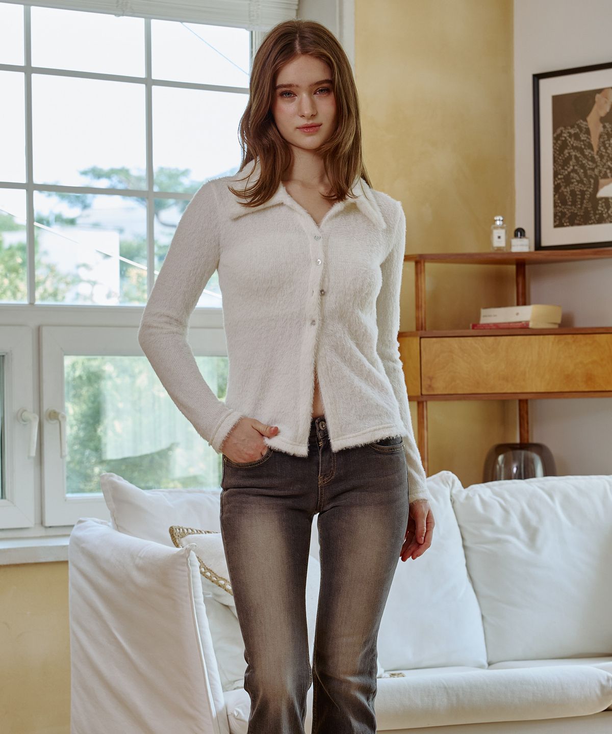 아리킴(ARIKIM) COSMO FUR CARDIGAN / WHITE