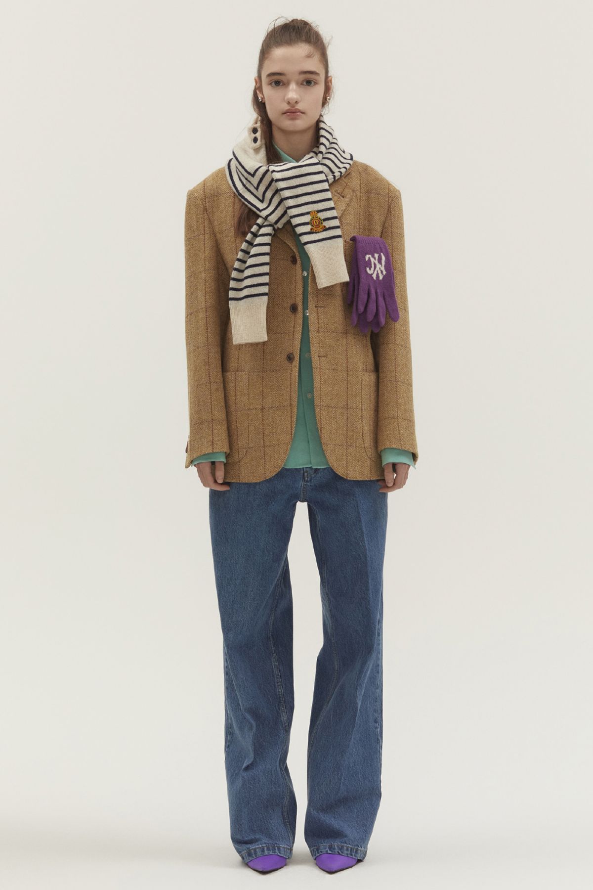 노앙(NOHANT) HARRIS TWEED 90s SINGLE BREASTED JACKET MUSTARD