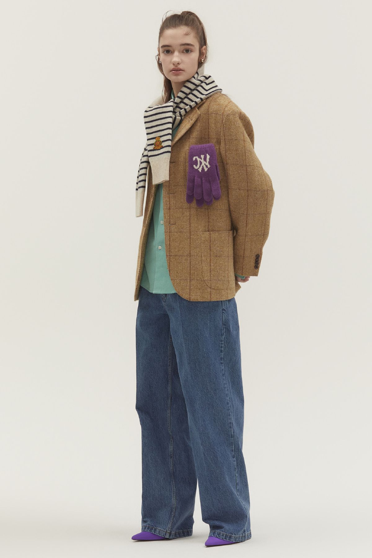 노앙(NOHANT) HARRIS TWEED 90s SINGLE BREASTED JACKET MUSTARD