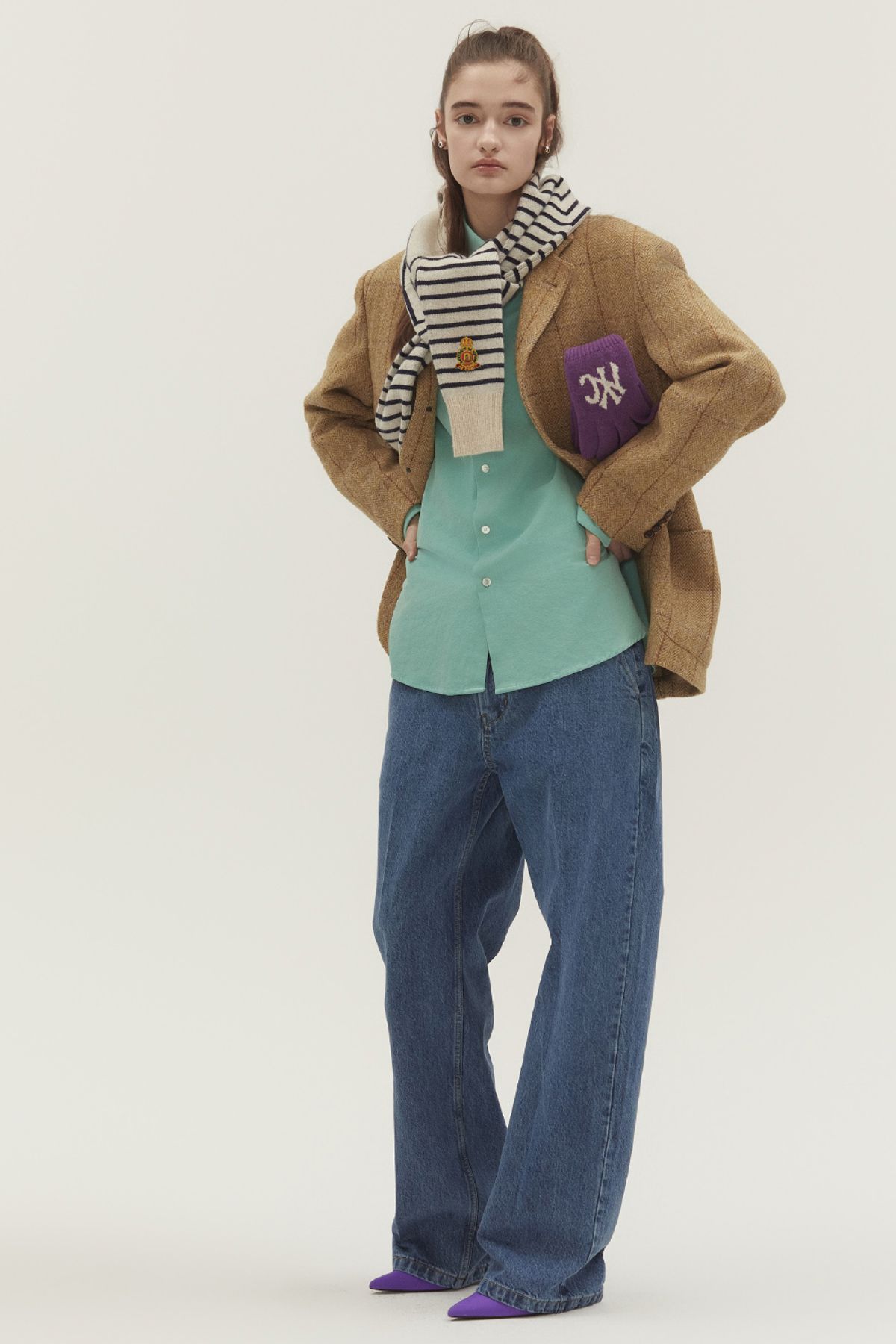 노앙(NOHANT) HARRIS TWEED 90s SINGLE BREASTED JACKET MUSTARD