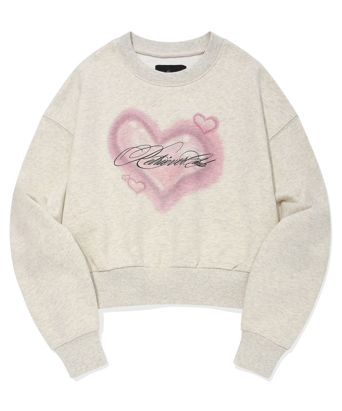 리트리버클럽(RETRIEVER CLUB) HEART CROP CREWNECK [OATMEAL]