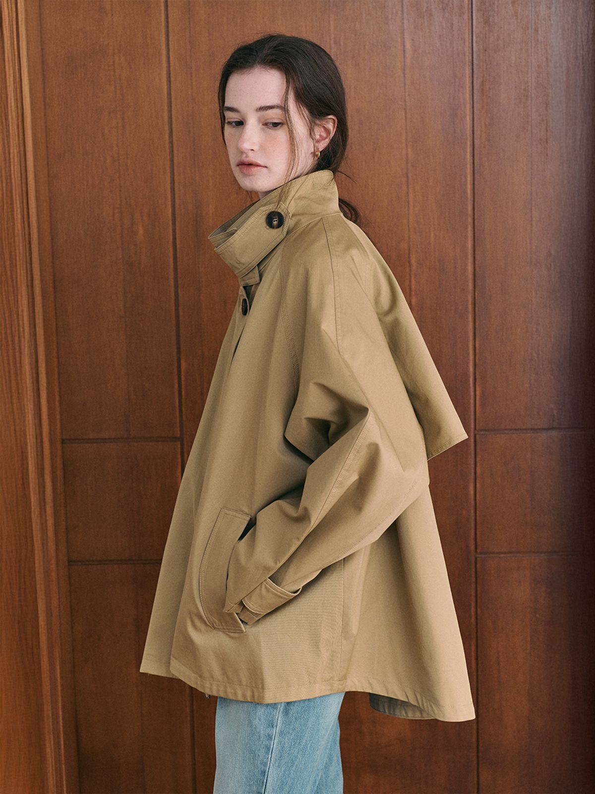 르니나(LENINA) BAYLIN cape trench coat_BEIGE