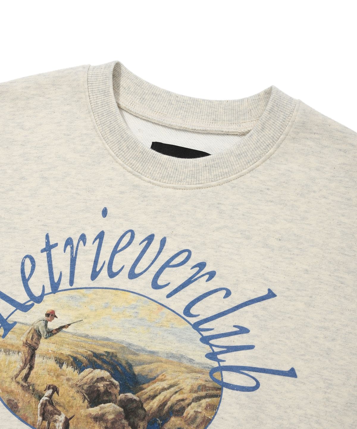 리트리버클럽(RETRIEVER CLUB) PAINTING CROP CREWNECK [OATMEAL]