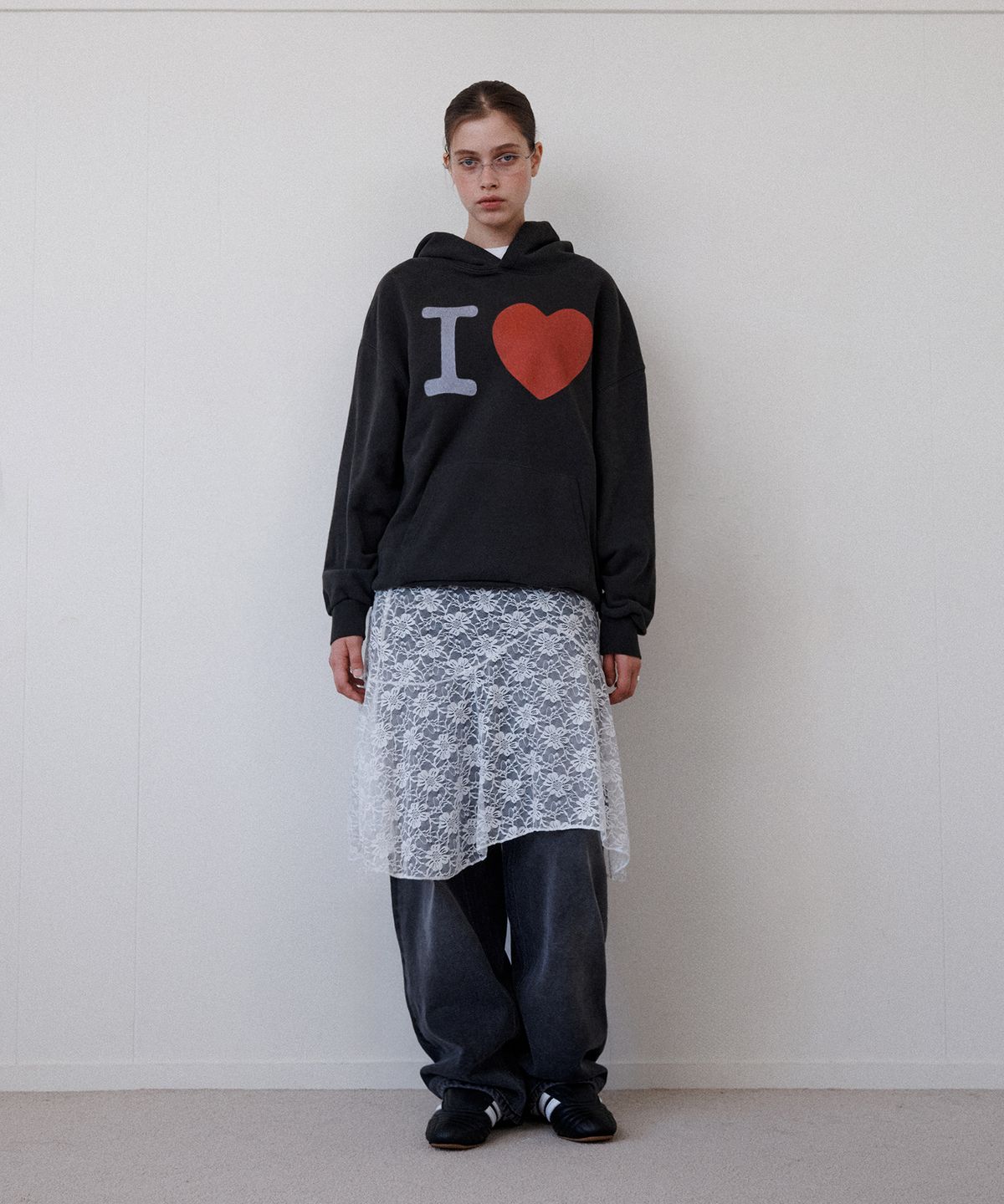 리트리버클럽(RETRIEVER CLUB) I LOVE HOODIE [PIGMENT BLACK]