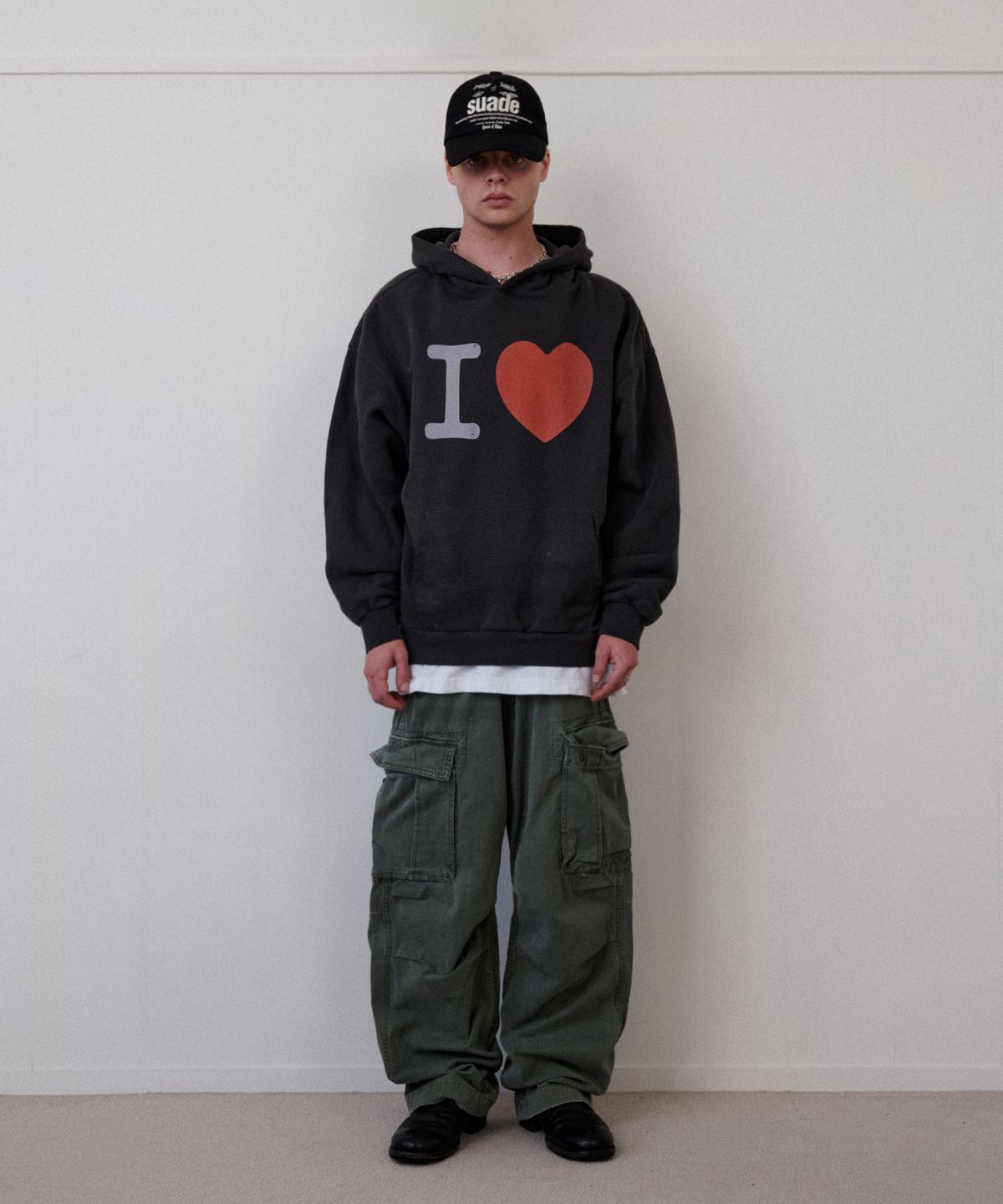 리트리버클럽(RETRIEVER CLUB) I LOVE HOODIE [PIGMENT BLACK]
