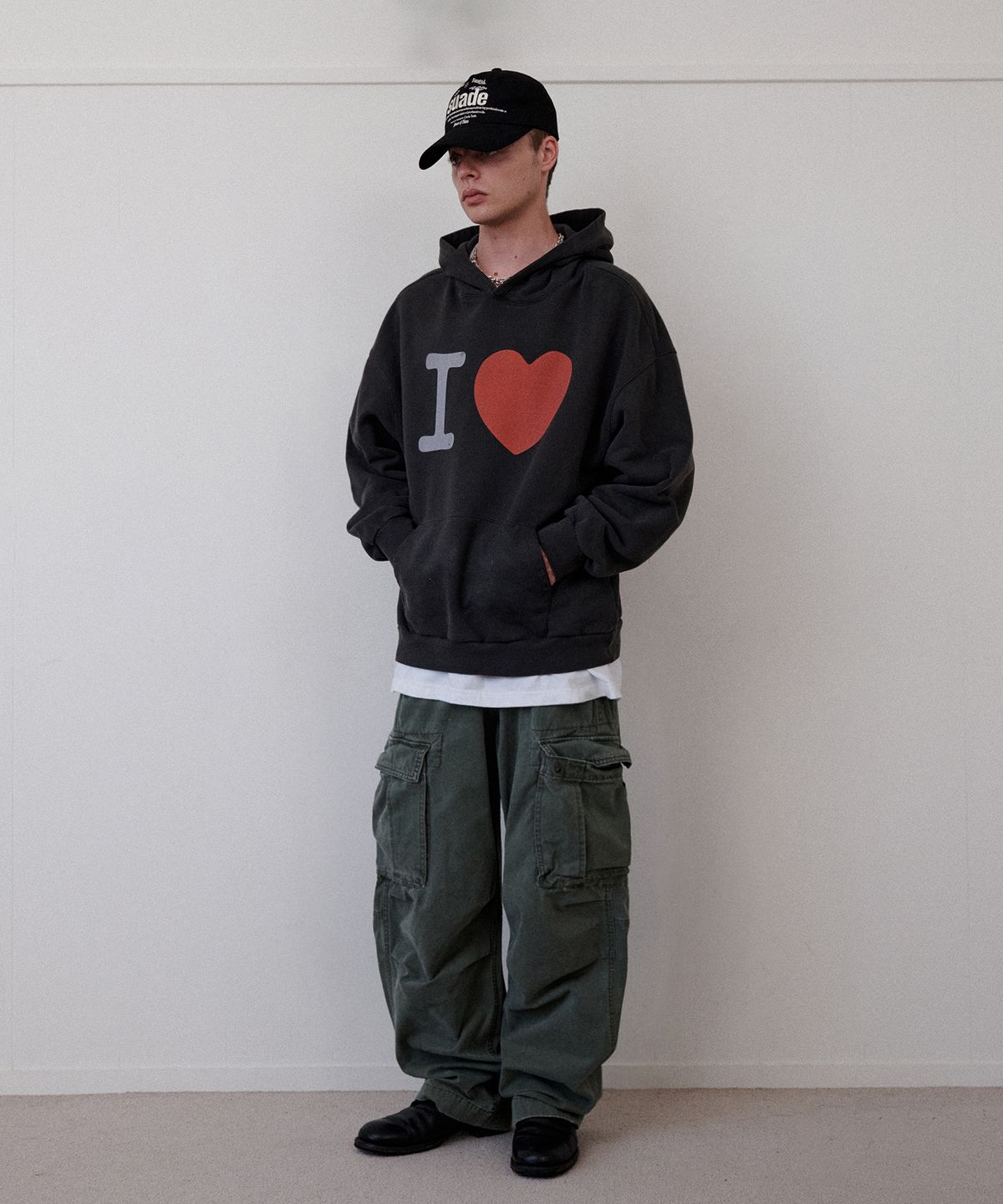 리트리버클럽(RETRIEVER CLUB) I LOVE HOODIE [PIGMENT BLACK]
