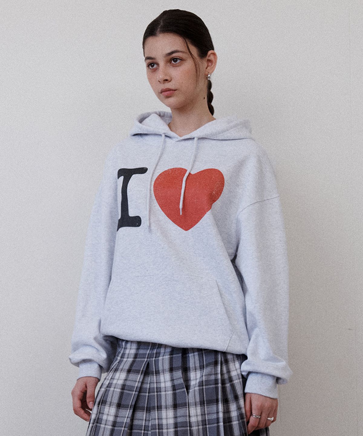 리트리버클럽(RETRIEVER CLUB) I LOVE HOODIE [MELANGE GRAY]