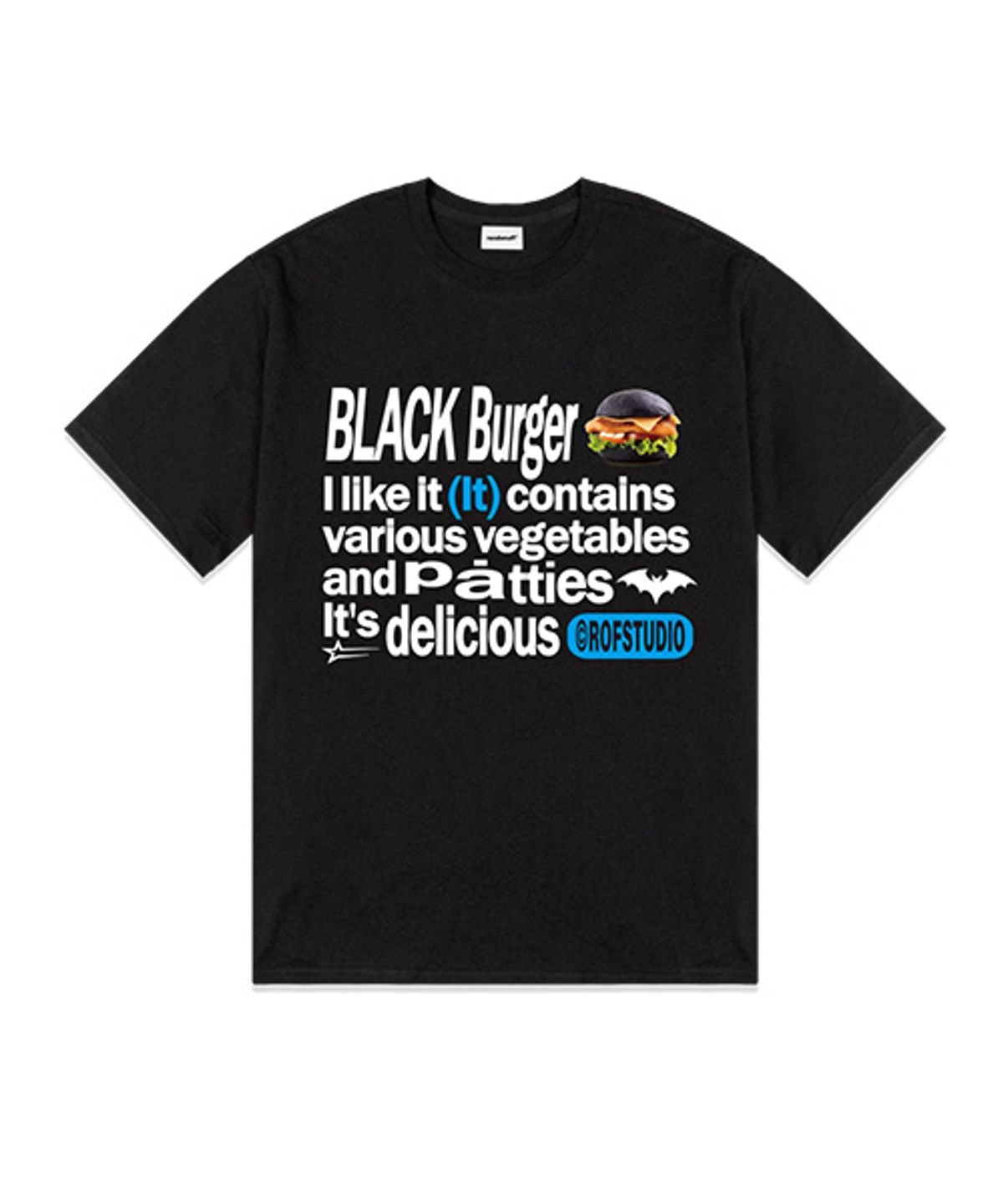 랜덤오프(RANDOMOFF) [ROF X LETINDINER] BLACK BURGER TYPO 반팔티 [4컬러]
