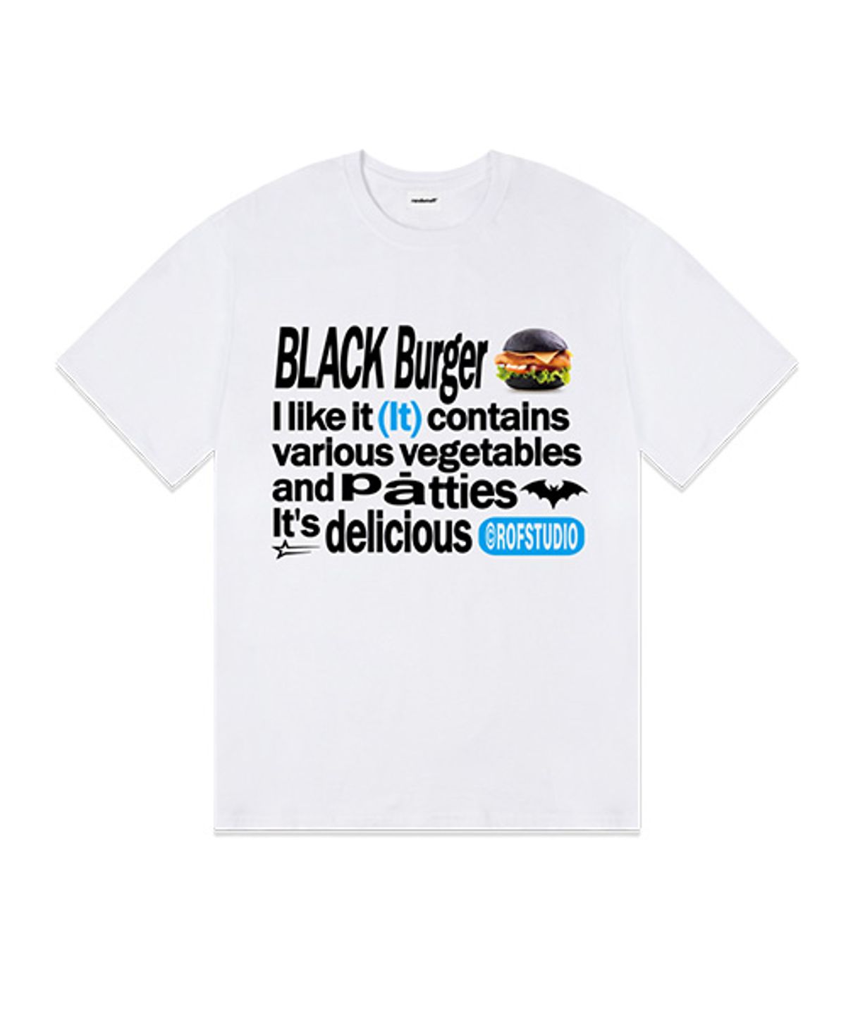 랜덤오프(RANDOMOFF) [ROF X LETINDINER] BLACK BURGER TYPO 반팔티 [4컬러]