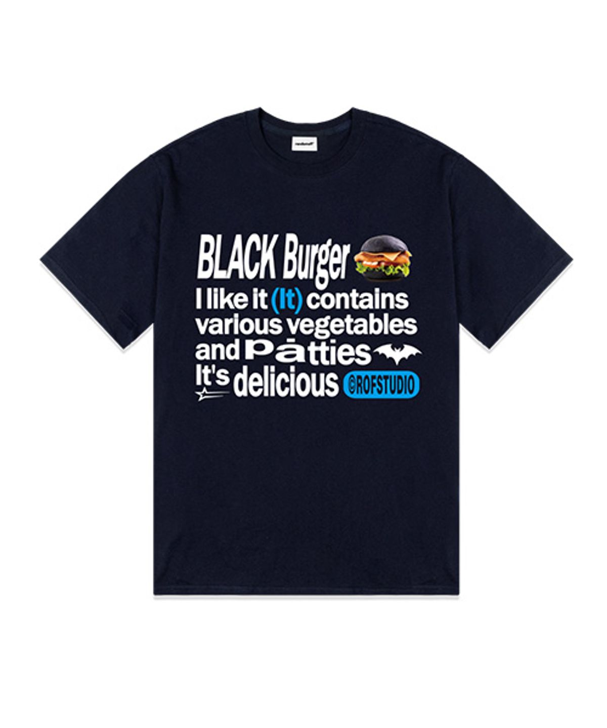 랜덤오프(RANDOMOFF) [ROF X LETINDINER] BLACK BURGER TYPO 반팔티 [4컬러]