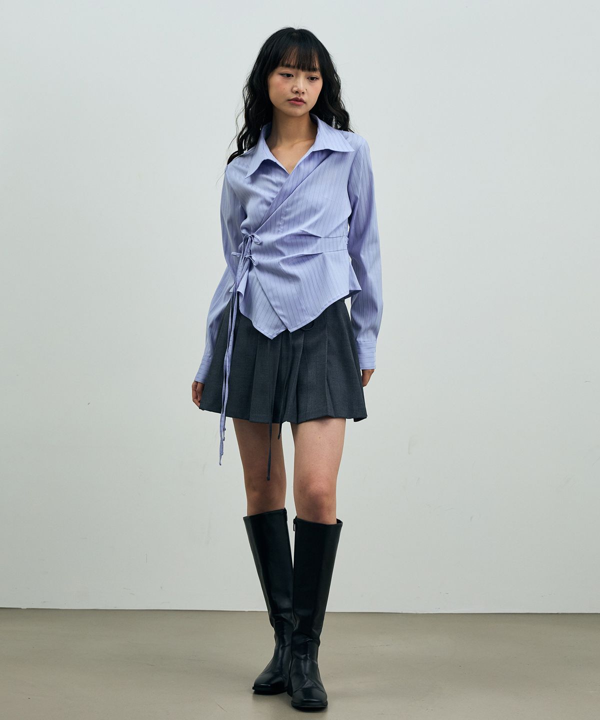 아리킴(ARIKIM) MILD PLEATS SKIRT PANTS / CHARCOAL