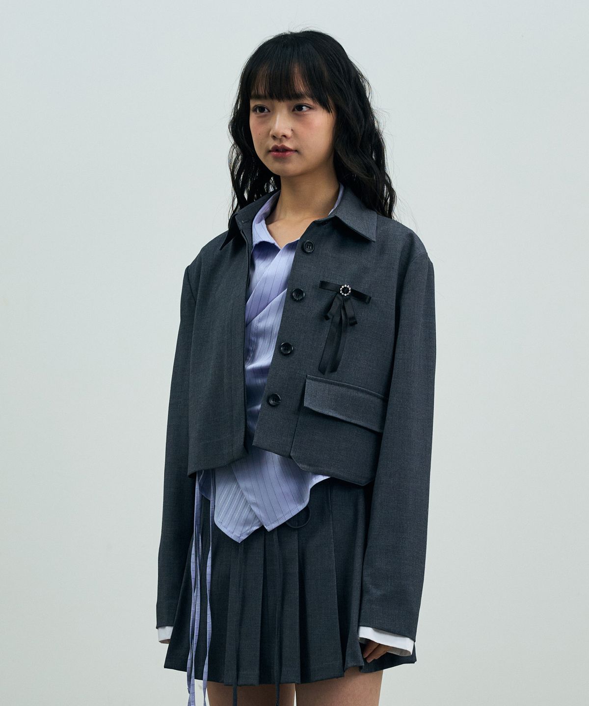 아리킴(ARIKIM) MILD CROP BLAZER / CHARCOAL