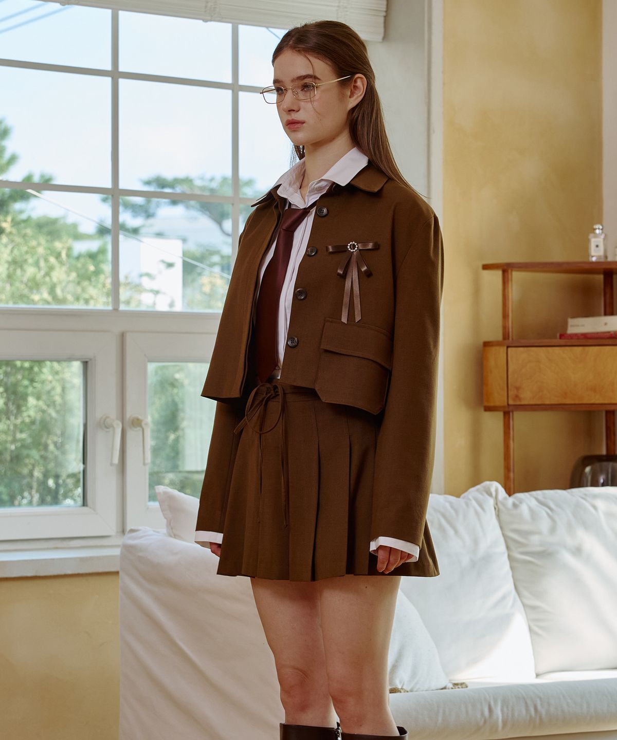 아리킴(ARIKIM) MILD CROP BLAZER / BROWN