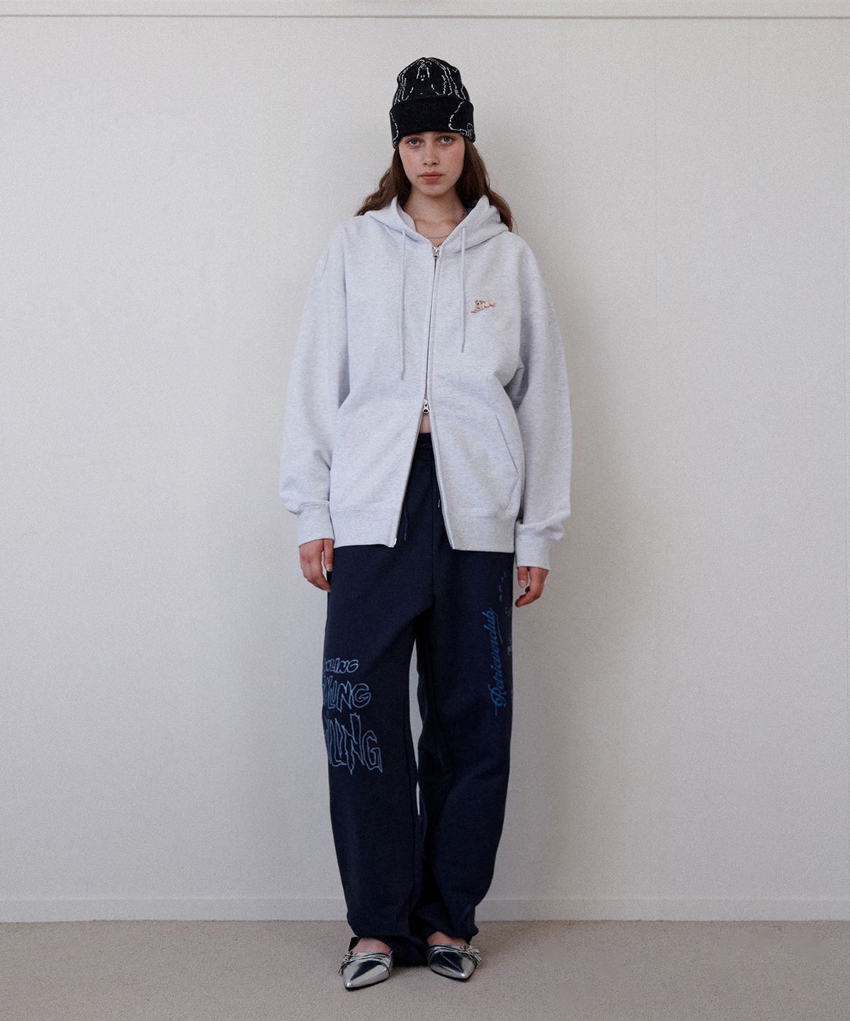 리트리버클럽(RETRIEVER CLUB) SMALL PUPPY HOOD ZIP UP [MELANGE GRAY]