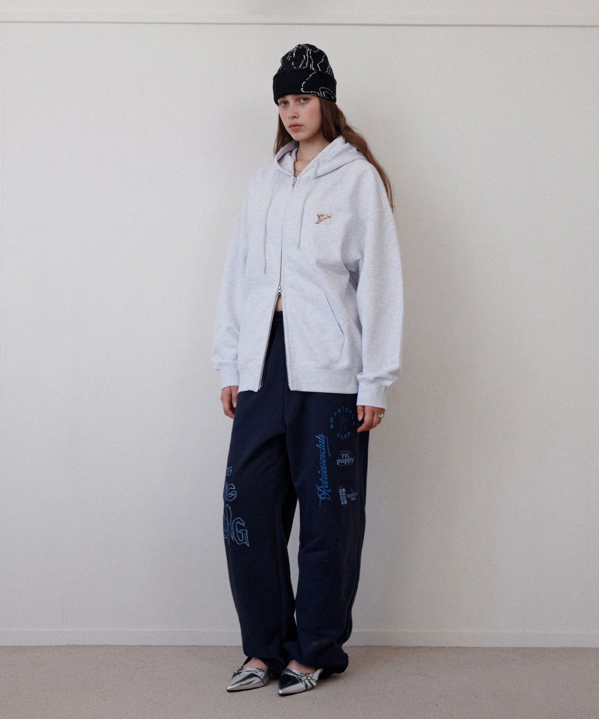 리트리버클럽(RETRIEVER CLUB) SMALL PUPPY HOOD ZIP UP [MELANGE GRAY]