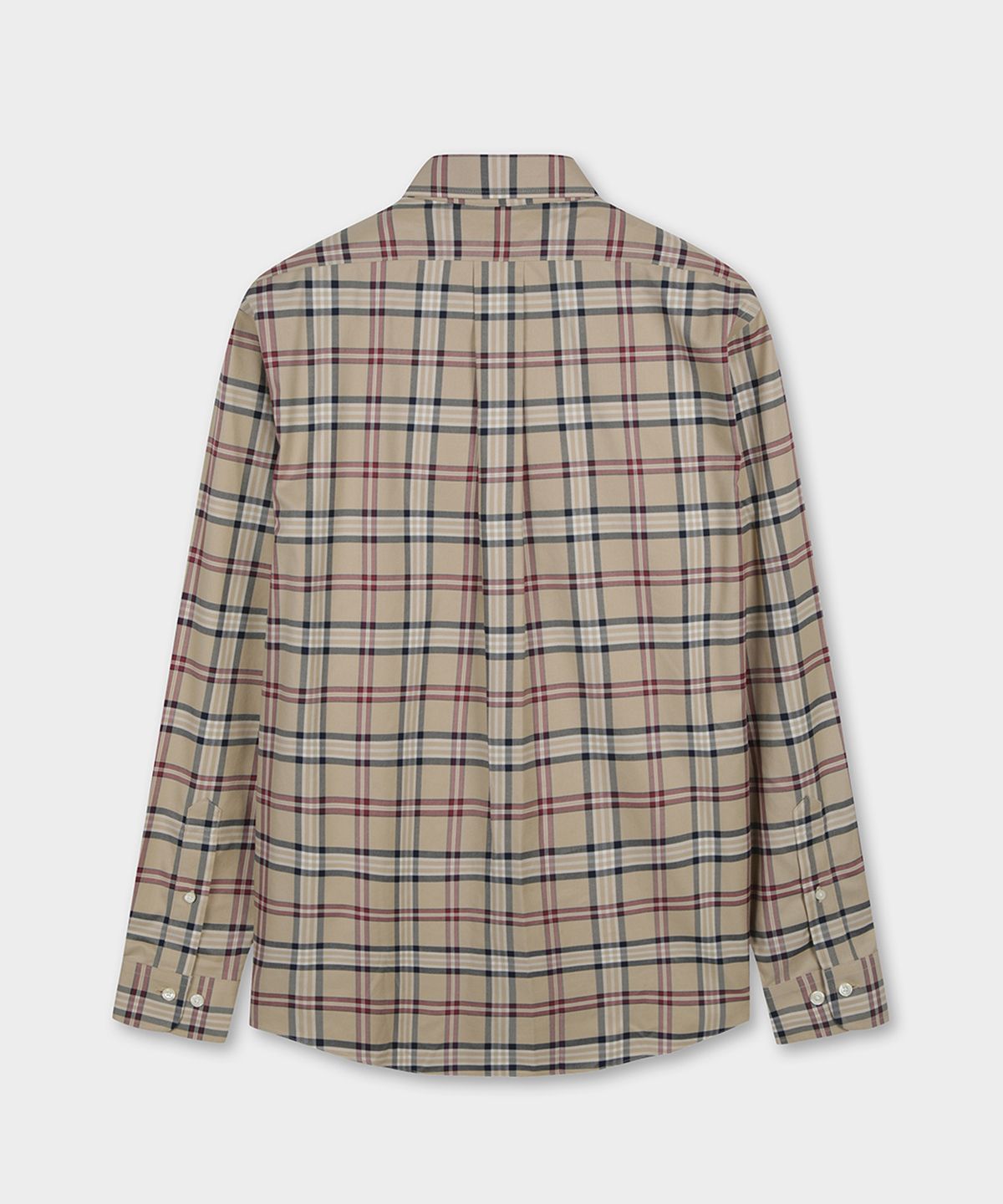 브룩스 브라더스(BROOKS BROTHERS) 레귤러핏 논아이론 트윌 타탄 체크 셔츠 (다크베이지) (BBTHMM6132ZEF)