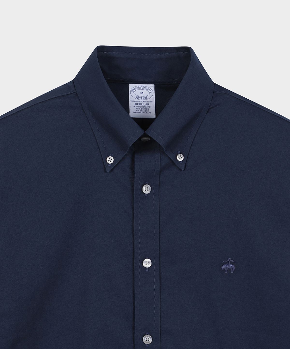 브룩스 브라더스(BROOKS BROTHERS) 레귤러핏 논아이론 옥스포드 스포츠셔츠 (네이비) (BBTHMM4604QEF)