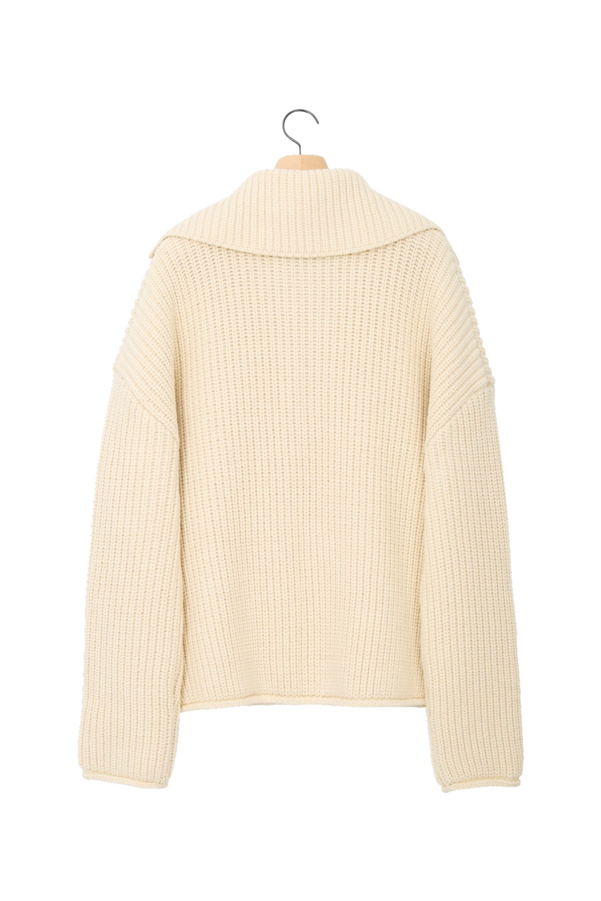 노앙(NOHANT) PREPPY DOUBLE KNIT CARDIGAN IVORY