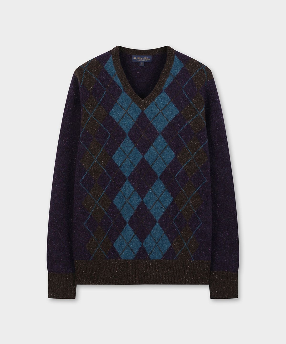 브룩스 브라더스(BROOKS BROTHERS) 아카이브 아가일 V넥 스웨터 (퍼플) (BBWNMM3931TEW)