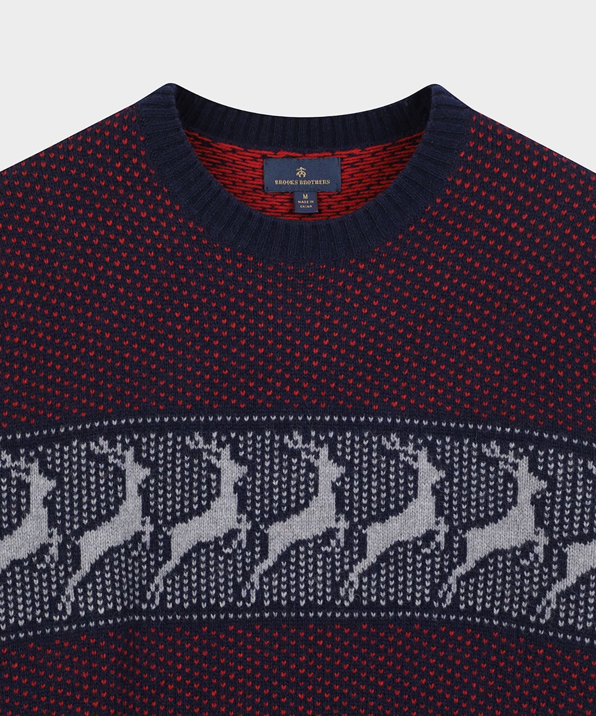 브룩스 브라더스(BROOKS BROTHERS) 디어 체스트 스트라이프 스웨터 (버건디) (BBWRMF4555EEW)