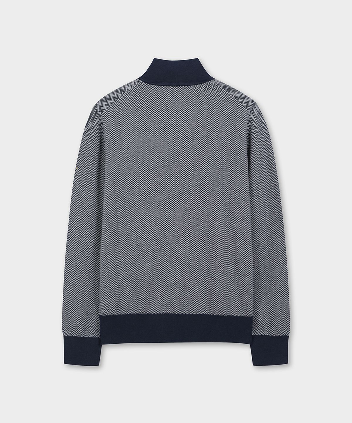 브룩스 브라더스(BROOKS BROTHERS) 헤링본 하프집 스웨터 (네이비) (BBWWMF4539QEW)
