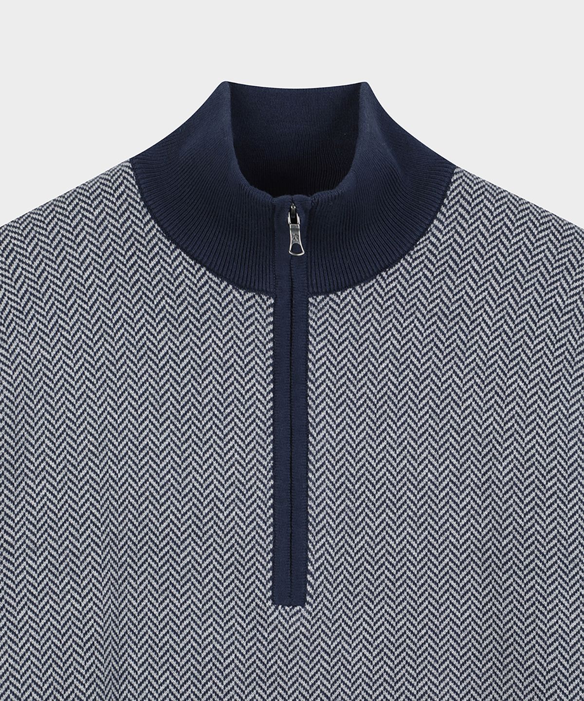 브룩스 브라더스(BROOKS BROTHERS) 헤링본 하프집 스웨터 (네이비) (BBWWMF4539QEW)