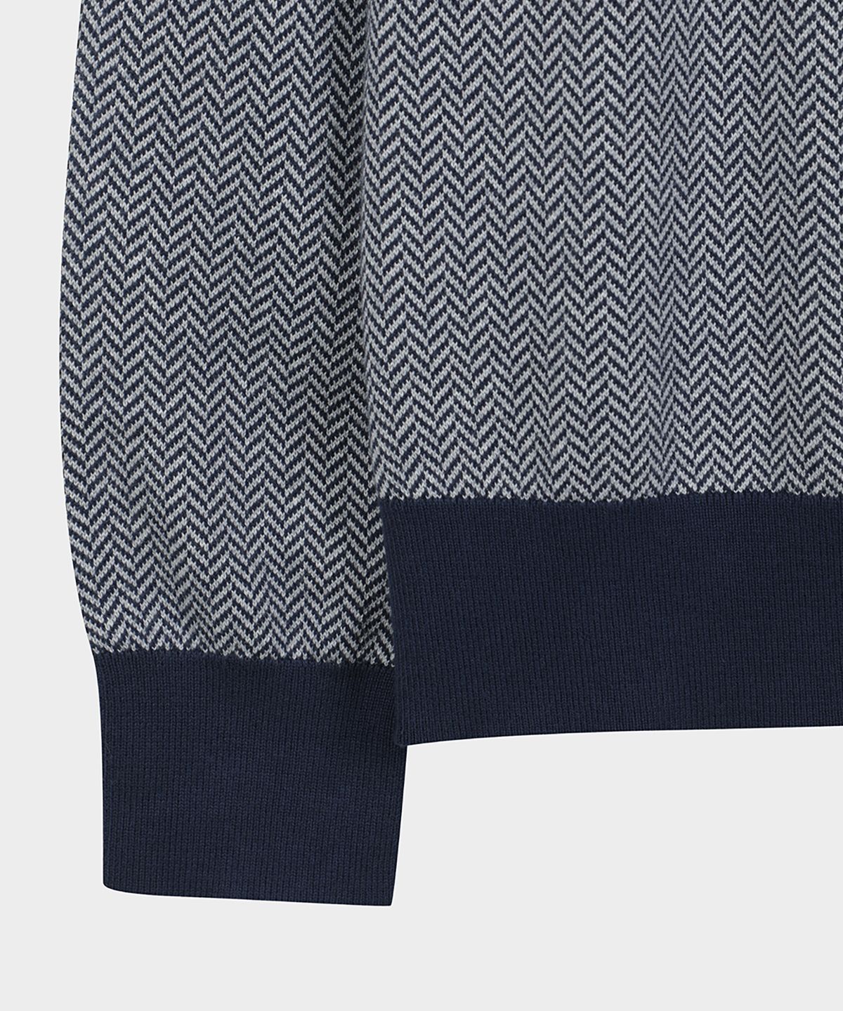 브룩스 브라더스(BROOKS BROTHERS) 헤링본 하프집 스웨터 (네이비) (BBWWMF4539QEW)