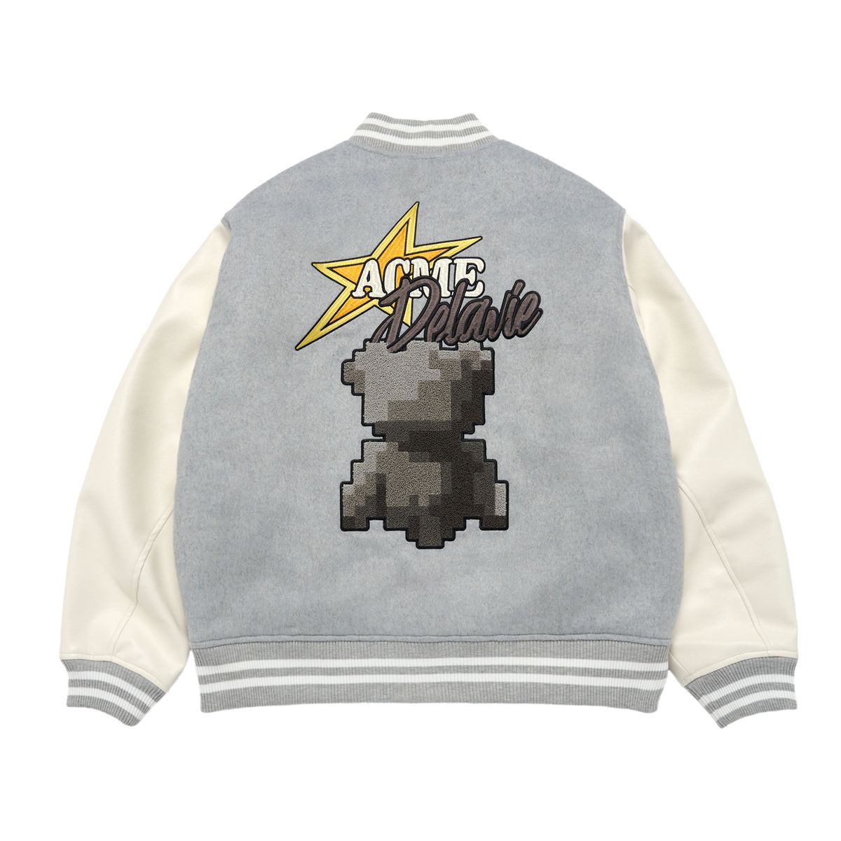 아크메드라비(ACME DE LA VIE) PIXEL BEAR ARTWORK VARSITY JACKET (2COLOR)