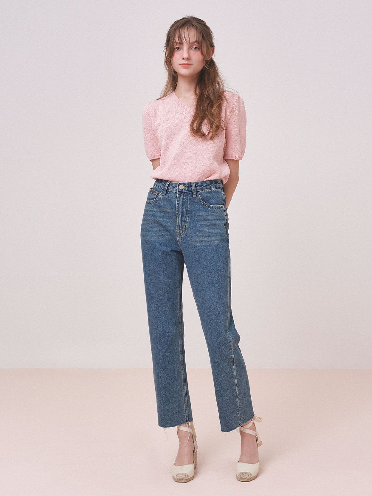 르니나(LENINA) KIRSTEN straight denim pants_DARK BLUE